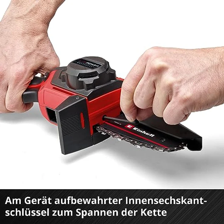 Einhell Akku-Kettensäge GE-PS 18/15 Li BL Kit, handlich mit 15,8 cm Schwertlänge, Bürstenloser Motor und 2,5 Ah Akku im Set – Bild 10