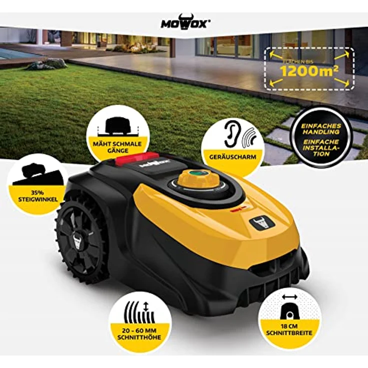 Mowox® RM 1200 Li BT Rasenmäherroboter mit Mehrzonen-Funktion für Rasenfläche bis 1200m², 28V Max Lithium, APP-Steuerung per Bluetooth, inkl. Zubehör - Preisvergleich – Bild 2