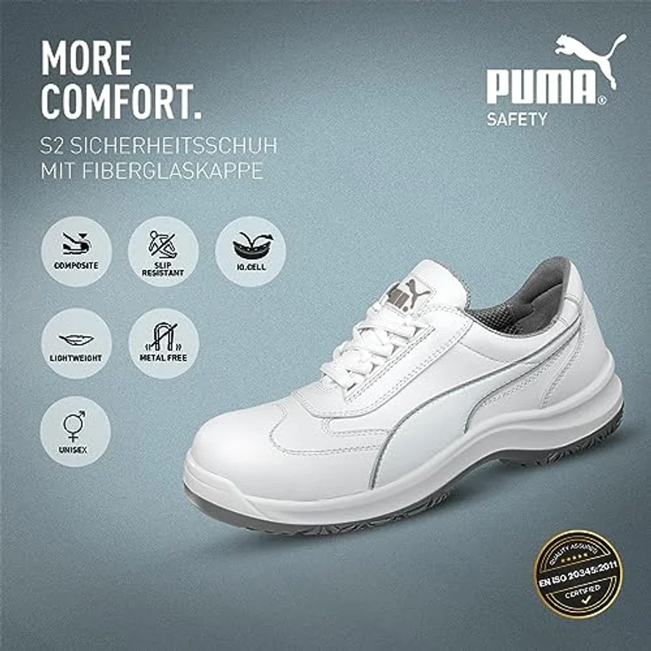 PUMA Safety 640622-41 Sicherheitshalbschuh Clarity Low SRC, Groesse: 41 Weiß – Bild 2