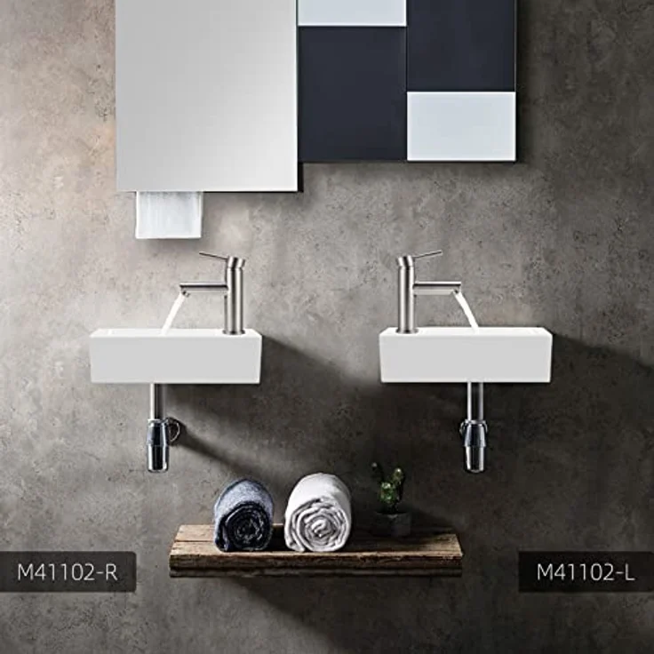 Ibergrif Hänge-Waschbecken, 29x20.5x9 CM, Einfache Reinigung und Installation, Geeignet für Badezimmer, Weiß, Keramikmaterial – Bild 5