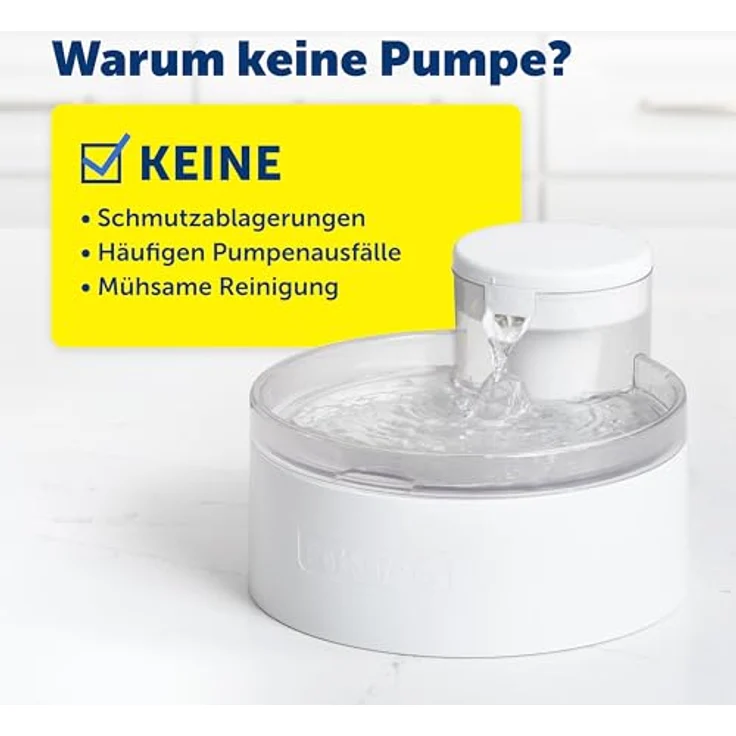 PetSafe Outlast Trinkbrunnen ohne Pumpe, 1,7 L, für Katzen und kleine Hunde, spülmaschinenfest, mit Ion-X-Filter, LED-Anzeige – Bild 3