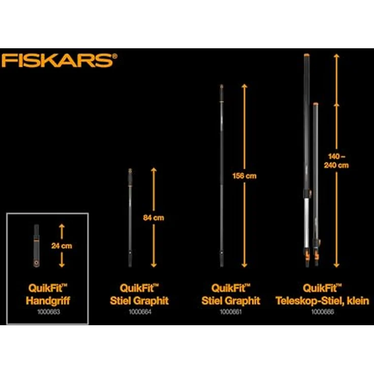 Original Fiskars QuikFit Handgriff für QuikFit Handgeräte, Länge: 24 cm, Schwarz-Orange, 1000663 – Bild 3