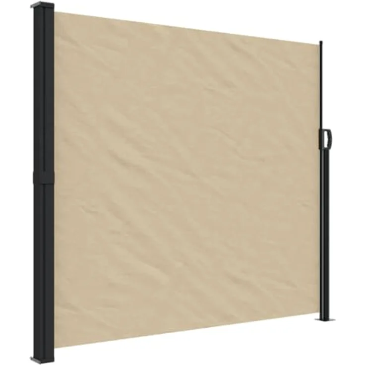 vidaXL Seitenmarkise, Sichtschutz Ausziehbar, Windschutz Sonnenschutz für Garten Balkon Terrasse, Seitenrollo Seitenwandmarkise, Beige 180x600cm – Bild 1