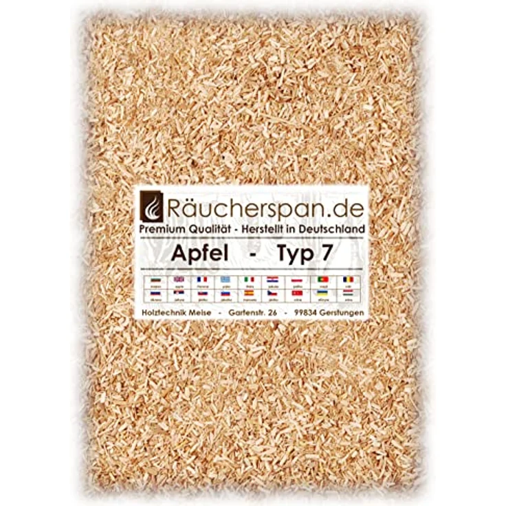 Räucherspan.de Räucherspäne 1kg Apfel Typ 7, Premium Raucheffekt für Räucherofen und Grill – Bild 1