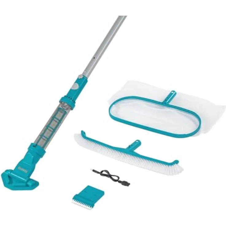 Bestway® Poolpflege-Set AquaSurge™ mit akkubetriebenem Poolsauger, Kescher und Poolbürste für Poolgrößen bis 610 cm, kabellos mit USB-Aufladung – Bild 1