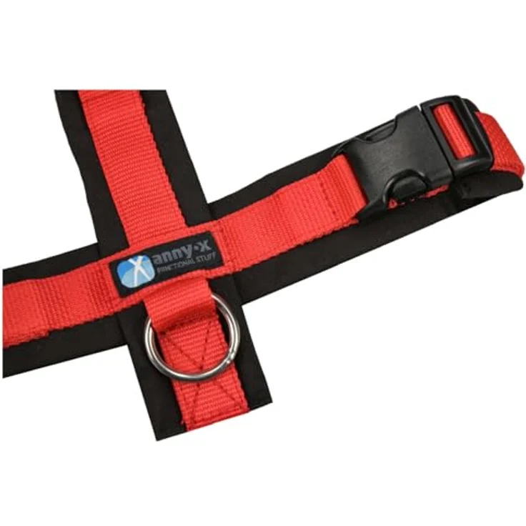 anny-x Brustgeschirr Fun schwarz rot - Gr. M, ergonomisch und rückenschonend mit vollunterlegter Polsterung – Bild 3