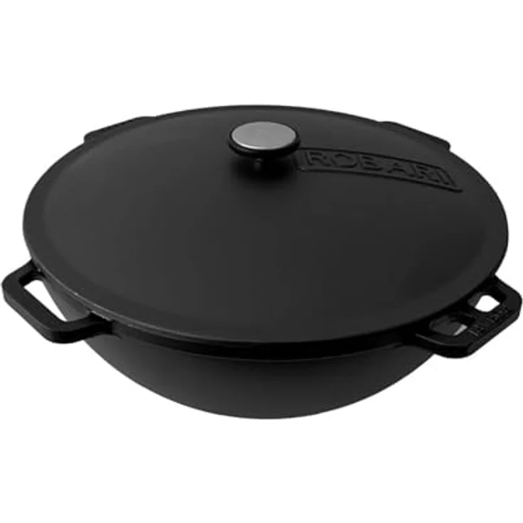 Grillpeter Utschak Asamat Ø45, Holzkohlegrill mit 20L Gusseisen Kazan und Rauchrohr, schwarz – Bild 5