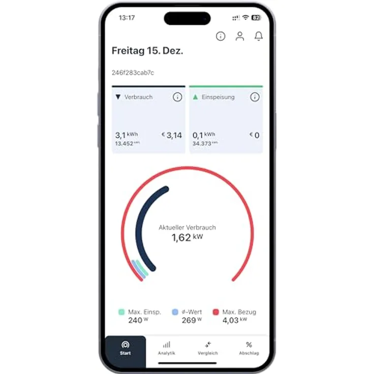 Powerfox PA201902 Energiekosten-Messgerät-Zubehör mit App-Steuerung (nur für eBZ Stromzähler)