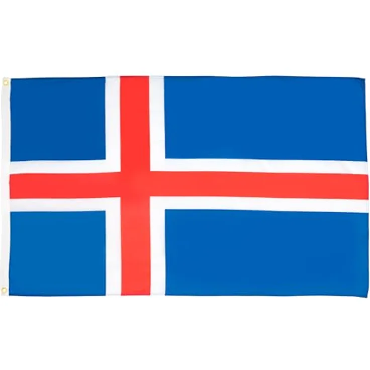 AZ FLAG Island-Flagge 90 x 60 cm, 100% Polyester, mit Metallösen, 2 Stück, ultra widerstandsfähig für Innen- und Außenbereich