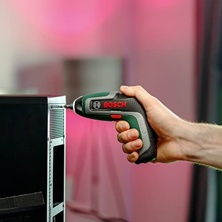 Bosch Akkuschrauber IXO (7. Generation; 3,6V; 2,0Ah; 5,5Nm; Set inkl. Winkel- und Exzenter-Aufsatz; mit Mikro-USB-Kabel; schraubt bis zu 190 Schrauben; in Aufbewahrungsbox) – Bild 4