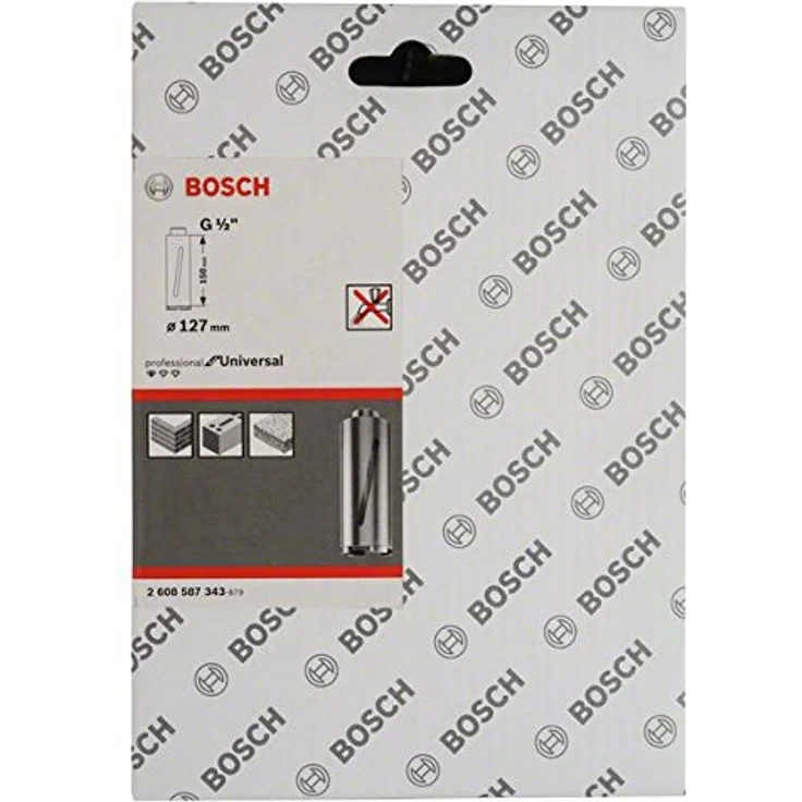 Bosch Accessories Diamanttrockenbohrkrone G 1/2, 127 mm, 150 mm, für Kalkstein, Ziegelstein und Sandstein, hohe Schnittleistung, 6 Segmente, 7 mm – Bild 2