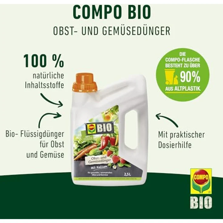 Compo BIO Obst- und Gemüsedünger 2,5 Liter – Bild 2
