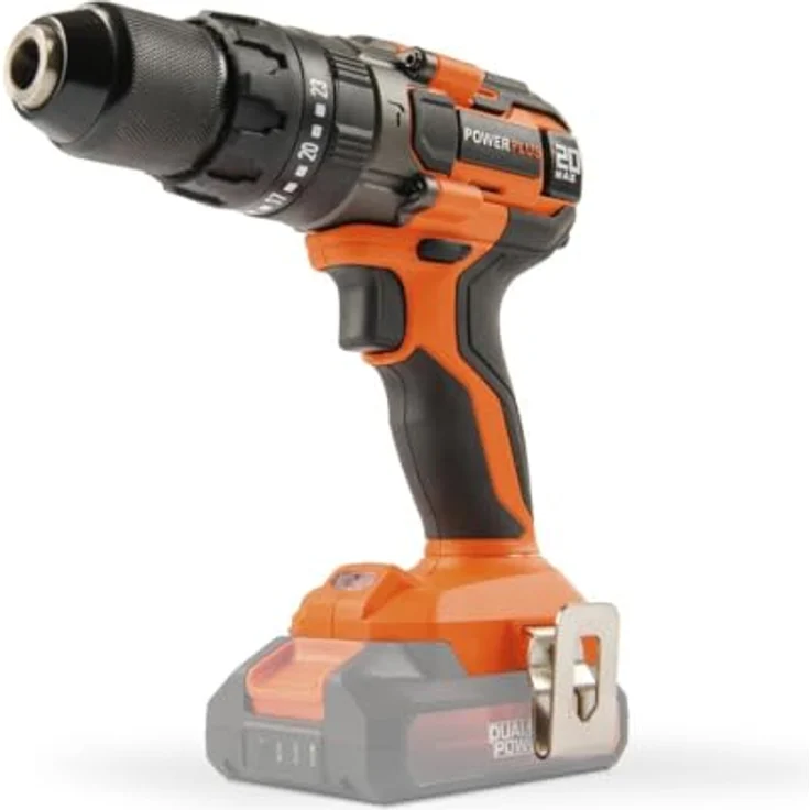 Powerplus Powdp15200, 20V Hammerbohrer mit 26 Drehmomentstufen, selbstspannendem Bohrfutter und LED-Leuchte für Holz, Metall und Beton – Bild 1