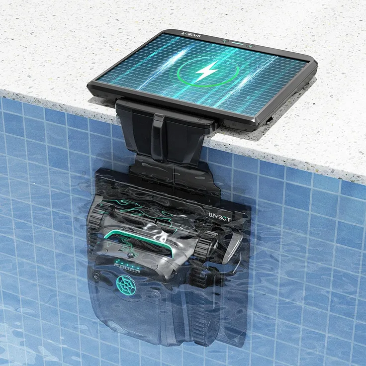 Wybot WYBOT S2 Solar Vision, Kabelloser Poolroboter mit KI-Kamera, 8 Reinigungsmodi, Solar Schwarz