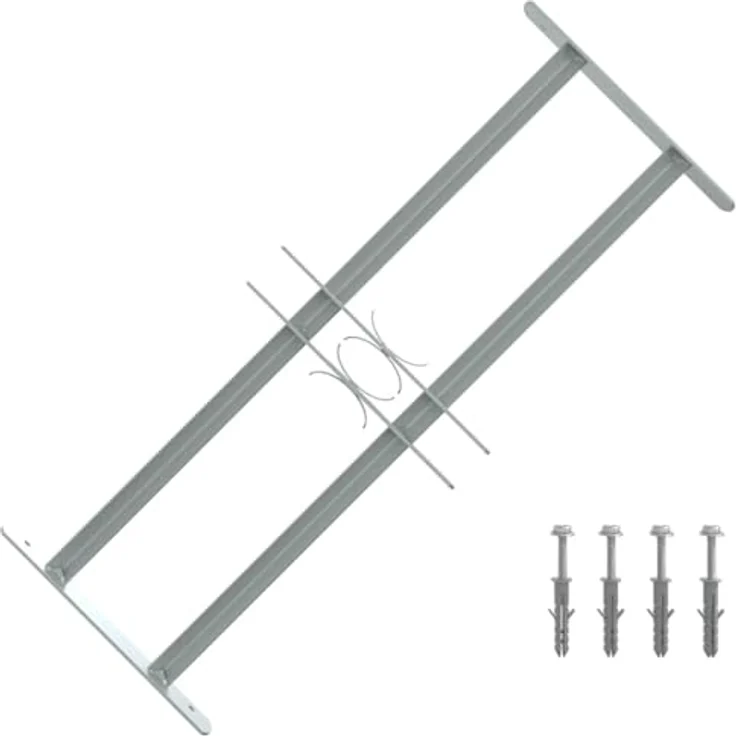 vidaXL Fenstergitter Verstellbar mit 2 Querstäben 500-650 mm – Bild 2