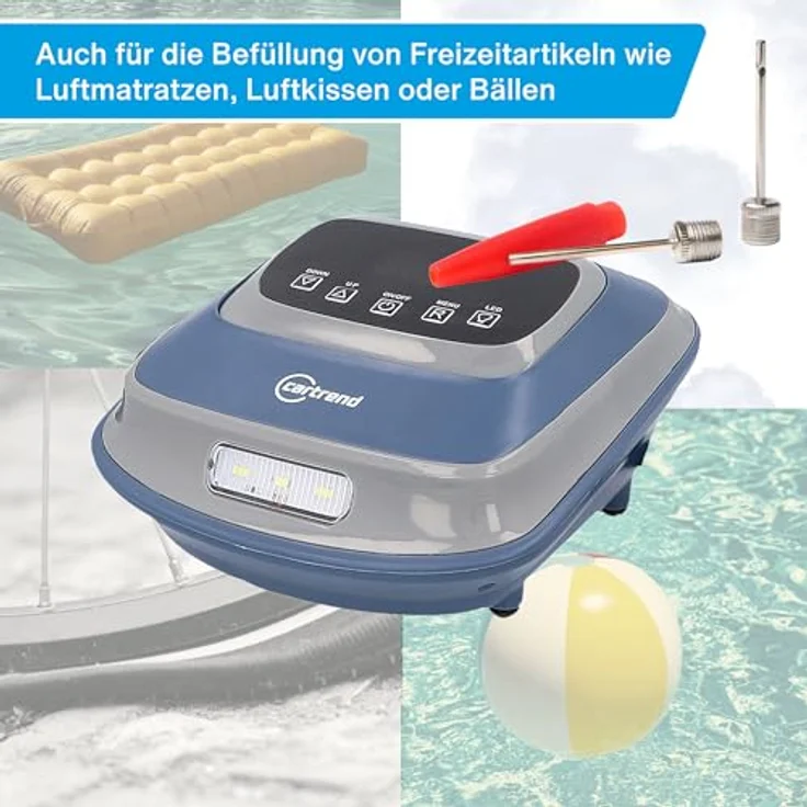 Cartrend Kompressor 10 Bar, Luftpumpe mit Abschaltautomatik und LED Arbeitsleuchte – Bild 9
