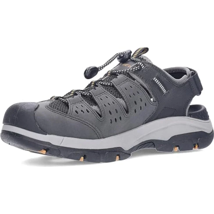 Skechers Tresmen Menard, Herren Sandalen, Sicherheitssandalen aus Synthetik mit Klettverschluss, Schwarz, Größe 44 – Bild 4