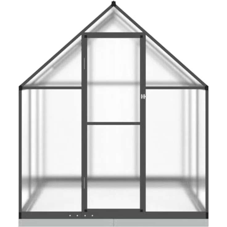 vidaXL Gewächshaus mit Fundamentrahmen Anthrazit 169x169x202 cm Alu, wetterbeständiger Rahmen, UV-beständige Platten, durchdachtes Design – Bild 3