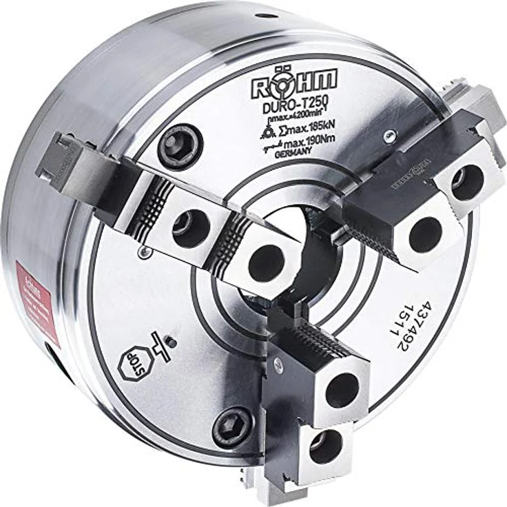Röhm Keilstangenfutter DURO-T 250/6 mm DIN 55027, hohe Spannkraft, Rundlaufgenauigkeit, Grund- und Umkehr-Aufsatzbacken – Bild 2
