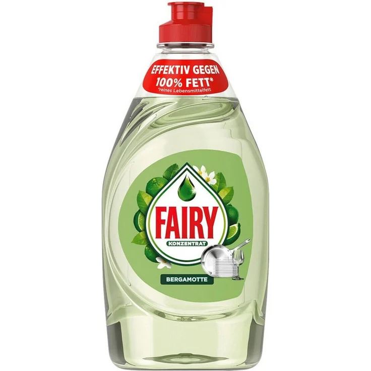 Fairy Bergamotte Limitierte Edition Geschirrspülmittel, 450 ml, mit langanhaltendem Schaum, grüner Duft und praktischer Dosieröffnung