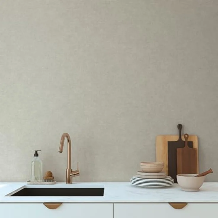 A.S. Création Smart Surfaces Einfarbige Vliestapete in Putzoptik, 10,05 m x 0,53 m, grau, licht- und scheuerbeständig, Made in Germany – Bild 2