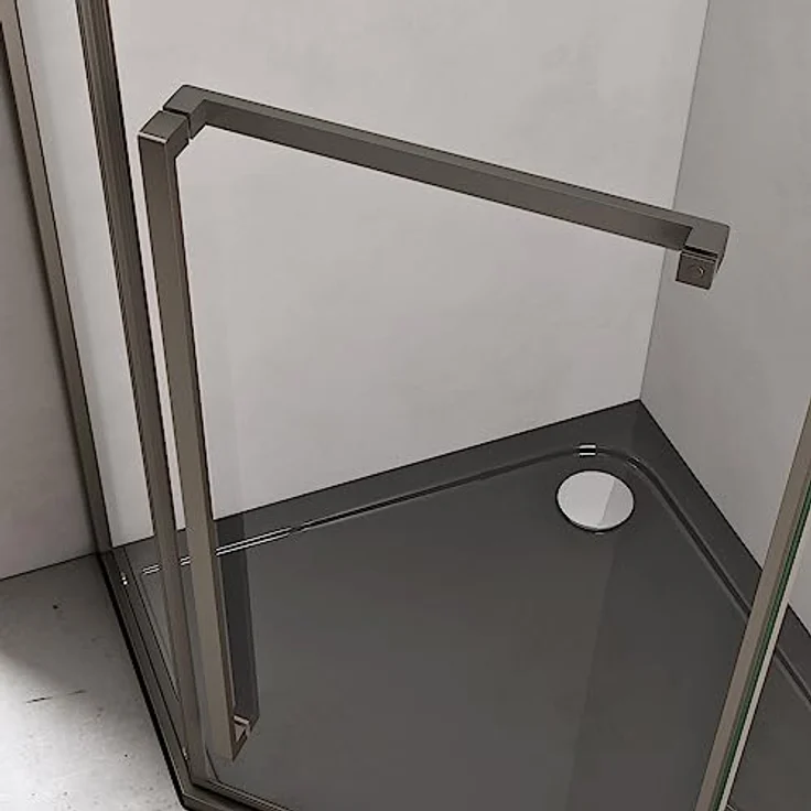 doporro Fünfeckdusche Ravenna68K, Duschkabine 80x80x200cm aus ESG-Sicherheitsglas Klarglas mit NANO-Beschichtung, Edelstahlrahmen – Bild 4