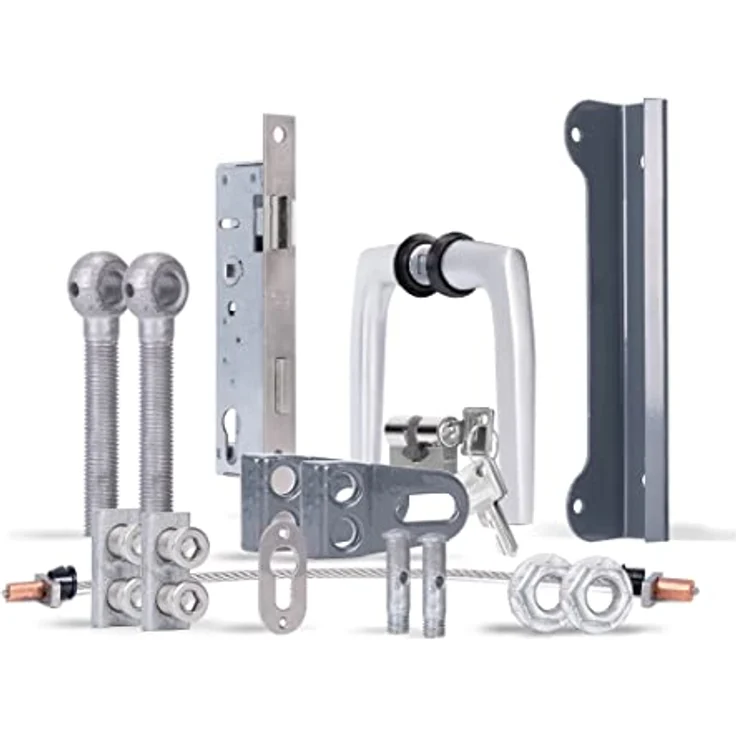 Alberts Holzverbinder Accessoireset Flexo Plus für Einzelpforten, thermisch verzinkter Stahl mit anthraziter Kunststoffbeschichtung RAL 7016, 1 Stück – Bild 1