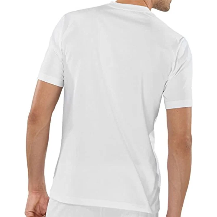 Schiesser Herren American Shirt, V-Ausschnitt, 100% Baumwolle, weiss, Größe L, im Doppelpack – Bild 3