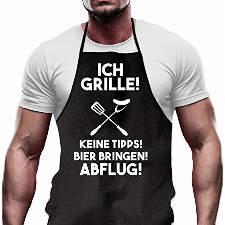 Grillschürze Ich grille - Lustiges Geschenk für Männer und Grillmeister – Bild 3