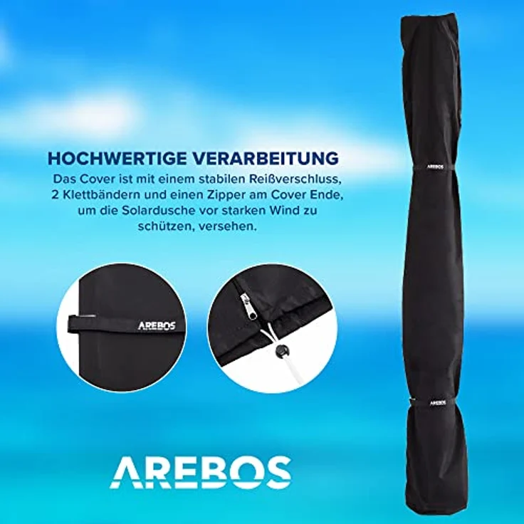 Solardusche mit Thermometer 20L Gartendusche Solar Campingdusche Garten - Schwarz - Arebos – Bild 5