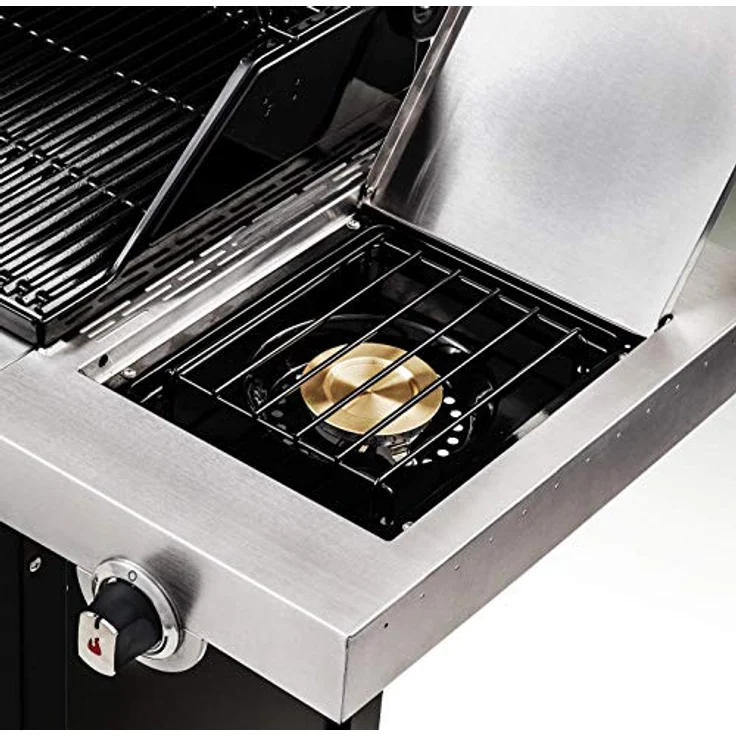 Char-Broil 440 S Convective Gasgrill, 4 Brenner, Edelstahl, mit Deckelthermometer, mit Seitenbrenner – Bild 4