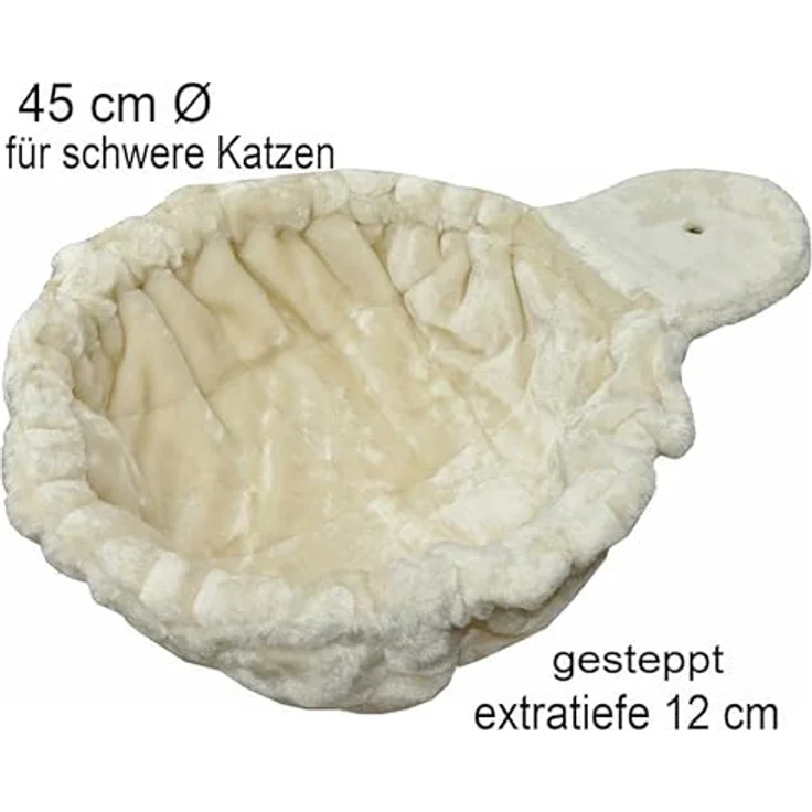 nanook Kratzbaum Liegemulde für schwere Katzen - Größe XXL, 45 cm Ø, Tiefe 12 cm - beige – Bild 5