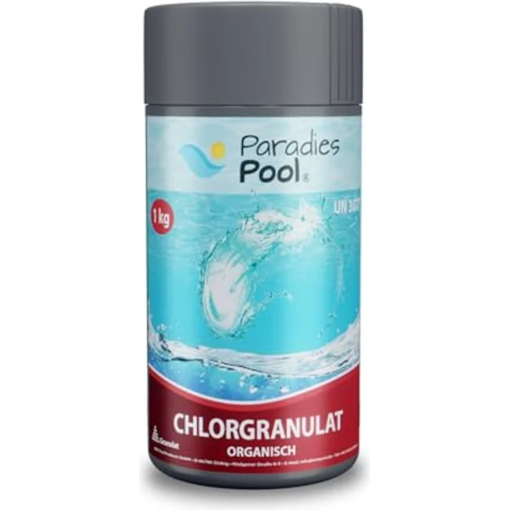 Paradies Pool Chlor Schnell Granulat für Pool 1 kg organisch (W7) – Bild 3