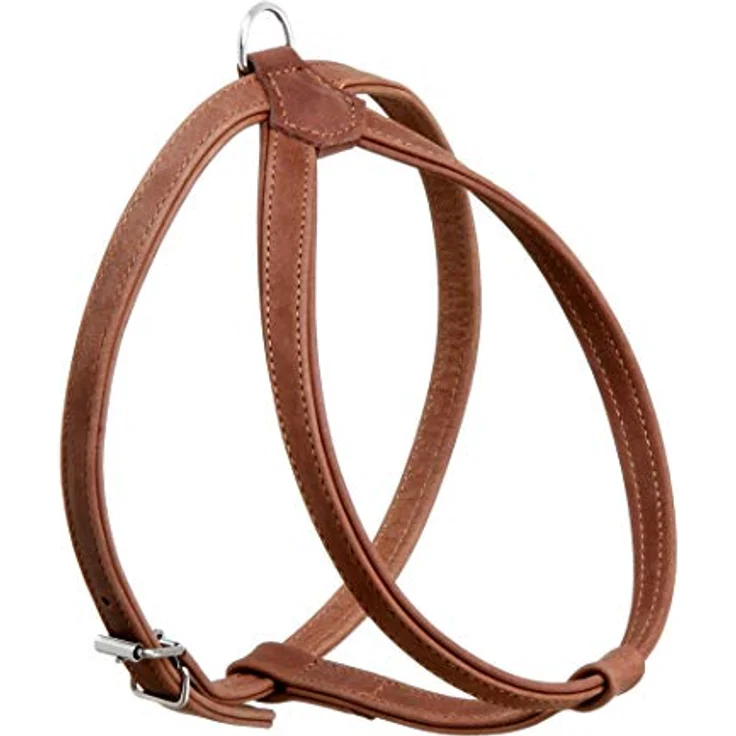 Karlie Buffalo Geschirr Denim, genäht, verchromte Beschläge, Breite 10 mm, Halsumfang 20 cm, Brustumfang 22 - 27 cm, XS, braun