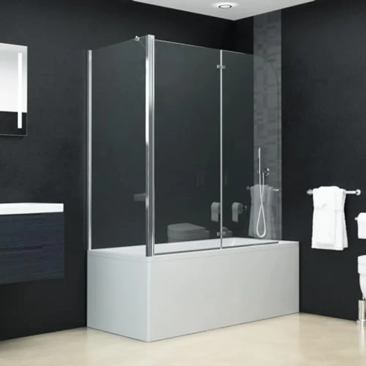 vidaXL Doppelte Faltbare Duschkabine ESG 120 x 68 x 130 cm – Bild 3