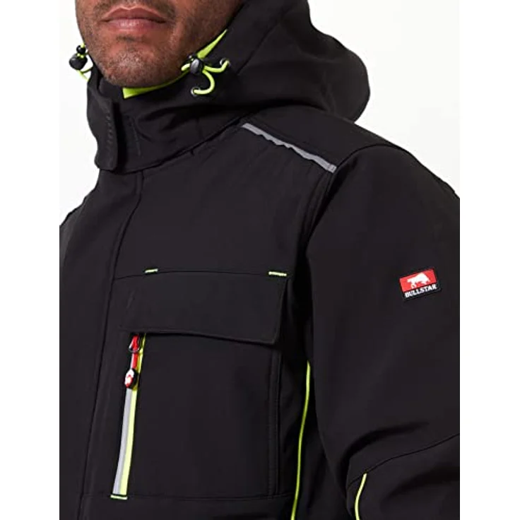 Bullstar Softshelljacke Bullstar Winter-Softshelljacke ULTRA schwarz, Größe XL, wasserabweisend, atmungsaktiv, mit vielen Taschen und Kapuze – Bild 3