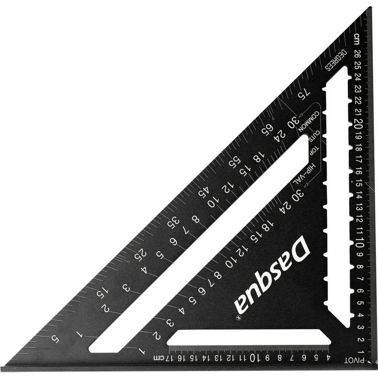 Dasqua Winkelmesser Professioneller Sparrenwinkel, 300 mm, Aluminiumgehäuse, CNC-gefräste Kanten