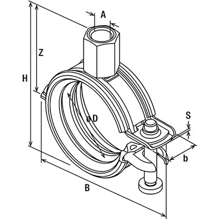 Fischer 562351 Gelenkrohrschelle, Rohrverbinder mit Schnellverschluss, 25 Stück, galvanisch verzinkt, für Rohrdurchmesser 12-66 mm – Bild 5
