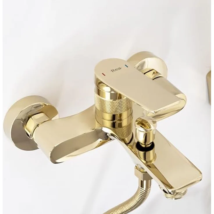 wohnwerk.idee Wannenarmatur Badewannenarmatur Viral Gold, elegante Badewannenarmatur mit zeitlosem Design und funktionaler Langlebigkeit – Bild 2