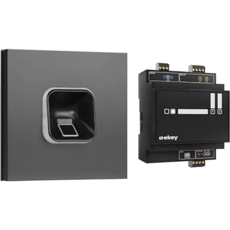 EKEY 204705 sLine Fingerprintset (Fingerprint, Siedle Vario Sprechanlagenmodul Anthrazitgrau, Controller), Biometrische Zutrittslösung für Türsprechanlage Siedle, 0,4 W, 12-24 V, Schwarzer Fingerprint – Bild 2