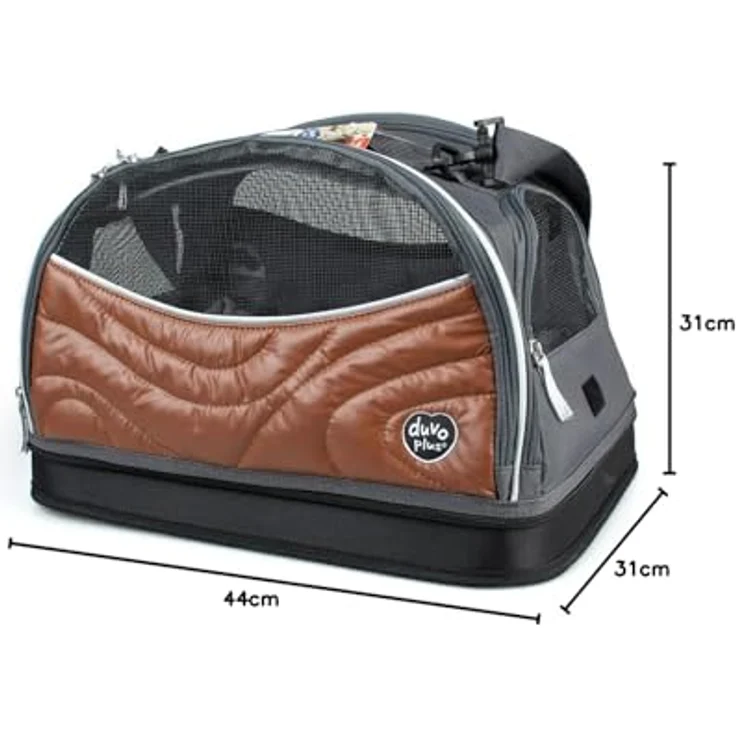 DUVO+ Tiertransporttasche Paris Travel Bag 3in1, karamell für Katzen bis 6 kg, mit abnehmbarem Kissen und Sicherheitsgurt – Bild 2
