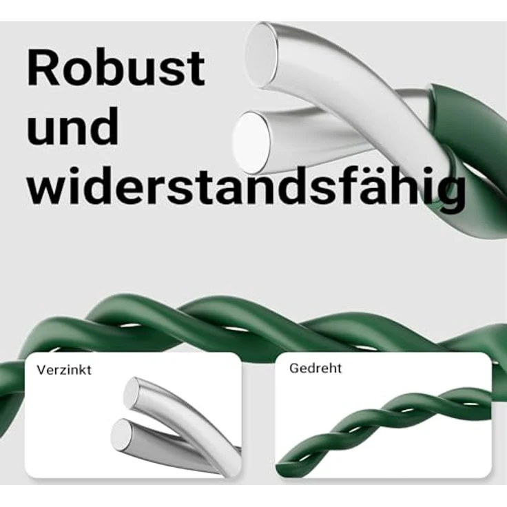 Wiltec Gartenzaun Maschendrahtzaun 0,65X10M, PVC-beschichtet, grün, robust und wetterfest – Bild 5