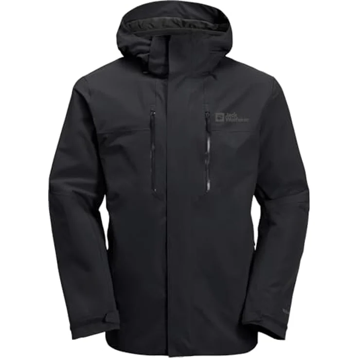 Jack Wolfskin Jasper 2L Jkt M, Herren Jacke aus recyceltem Texapore Pro-Material, wind- und wasserdicht, Schwarz, XL – Bild 7