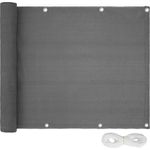 Tectake Balkon Sichtschutz, grau uni 75 cm