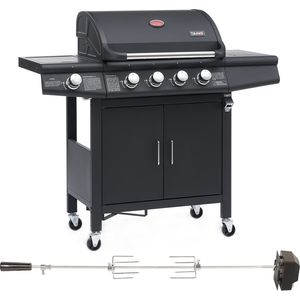 Bild für TAINO RED 4+1 Gasgrill Set mit Drehspieß BBQ Grillwagen Edelstahl Brenner+ Seitenkocher
