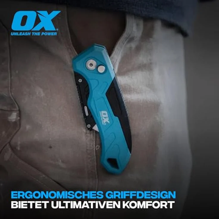 OTTO OX TOOLS OX-P224301 PRO, robustes Klappmesser mit ultra-scharfen Stahlklingen, inkl. 3 Ersatzklingen – Bild 6