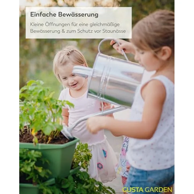 Gusta Garden Hochbeet PAUL POTATO Starter, professioneller Kartoffelturm mit 4 Etagen, Schädlingsschutz und Untersetzer, dunkelgrün – Bild 4