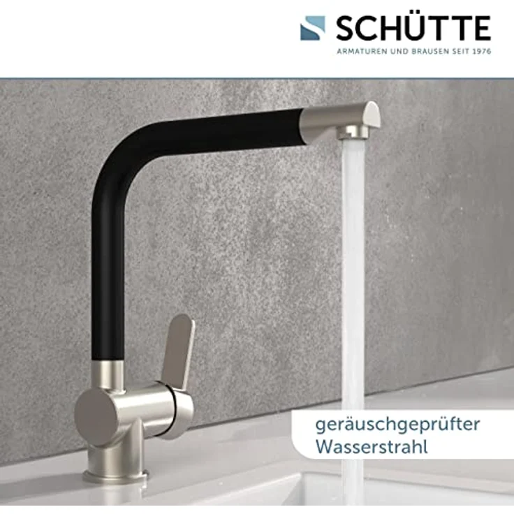 Schütte Spültischarmatur RIO, Wasserhahn mit Energiesparfunktion und 360° schwenkbarer Mischbatterie, inkl. Montageset – Bild 4