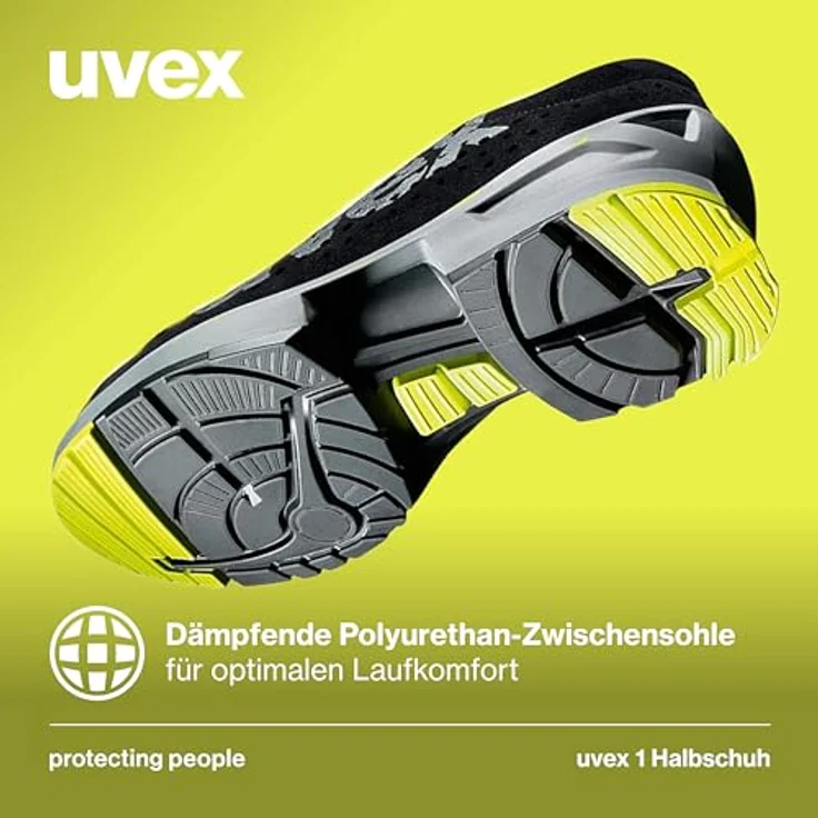 Uvex Sicherheitsschuh, ergonomisch konstruiert, Schwarz – Bild 4