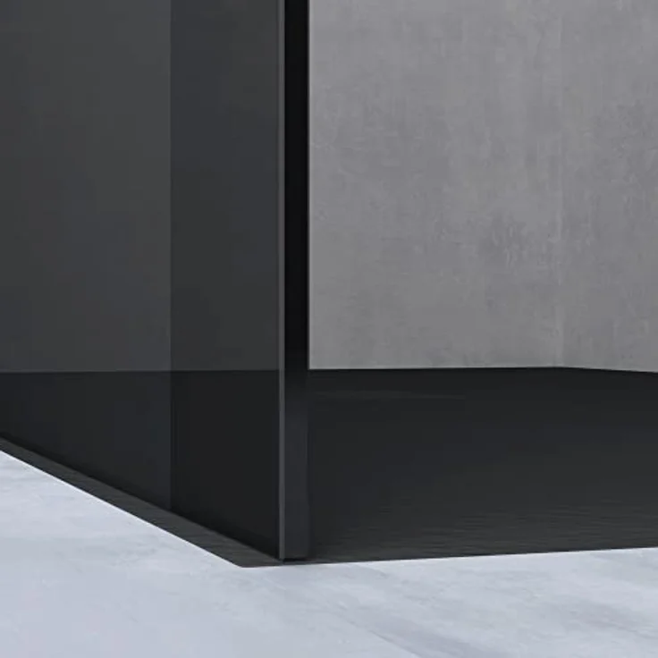 doporro Walk-in-Dusche Duschwand Bremen schwarz Nano Glas, ESG Sicherheitsglas 10mm, variabler Wandabstand 70-120cm – Bild 5